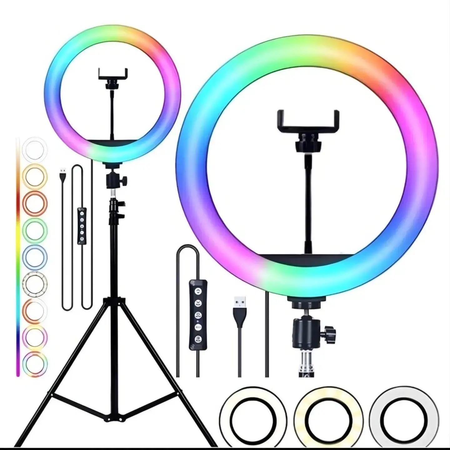 Ring Light RGB LED + Trépied 2M