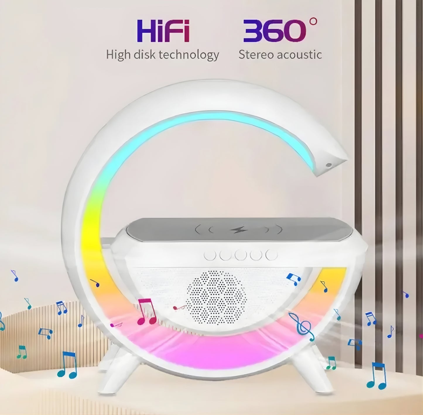 LED WIRELESS CHARGING SPEAKER 3 EN 1